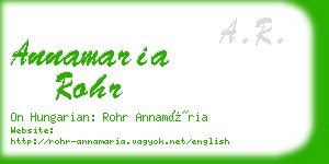 annamaria rohr business card